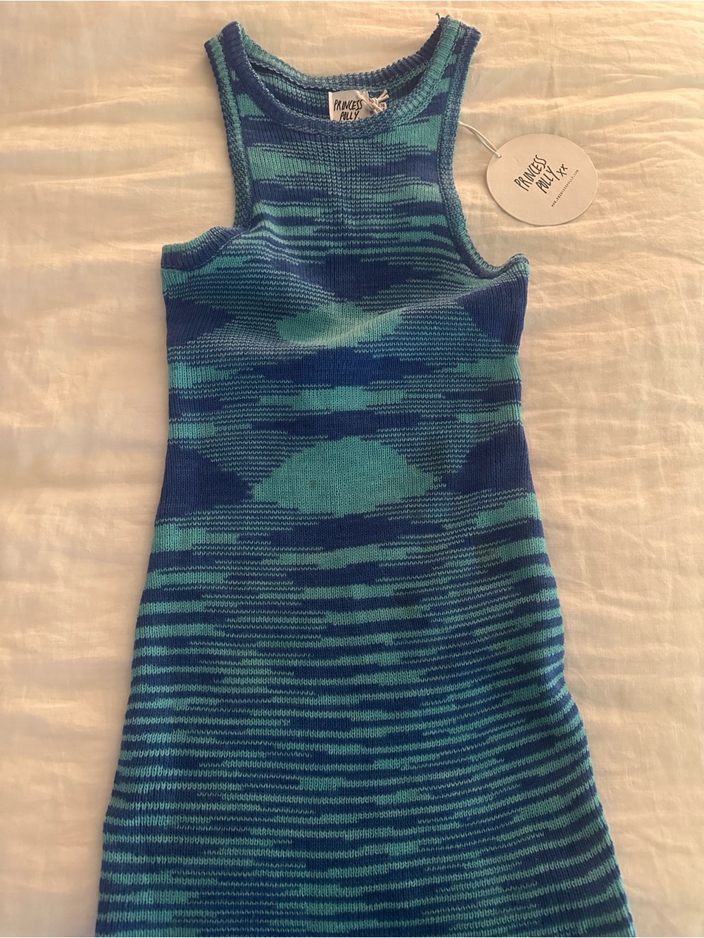 Princess Polly Blue & Teal Knit Tank Dress